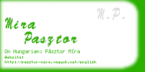 mira pasztor business card